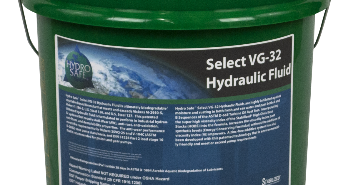 Renewable Lubricants Hydro Safe® Select Hydraulic Fluid