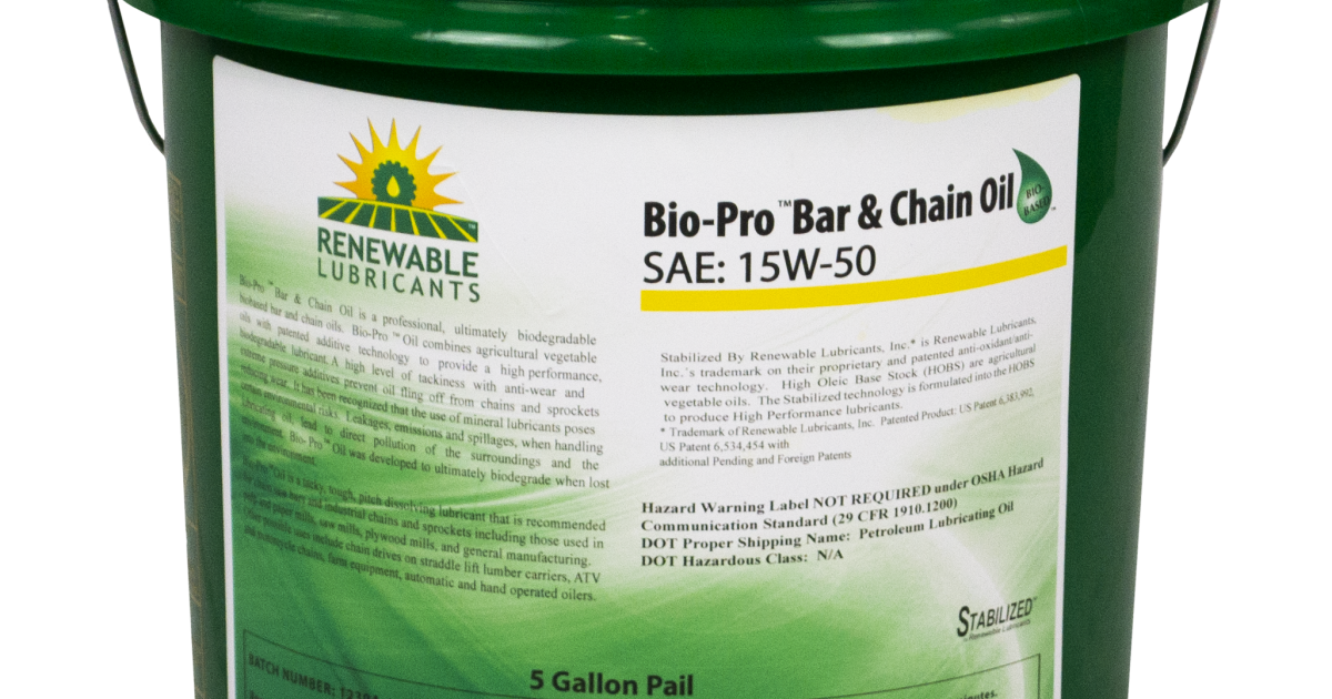 Renewable Lubricants BioPro™ Bar & Chain Lubricant