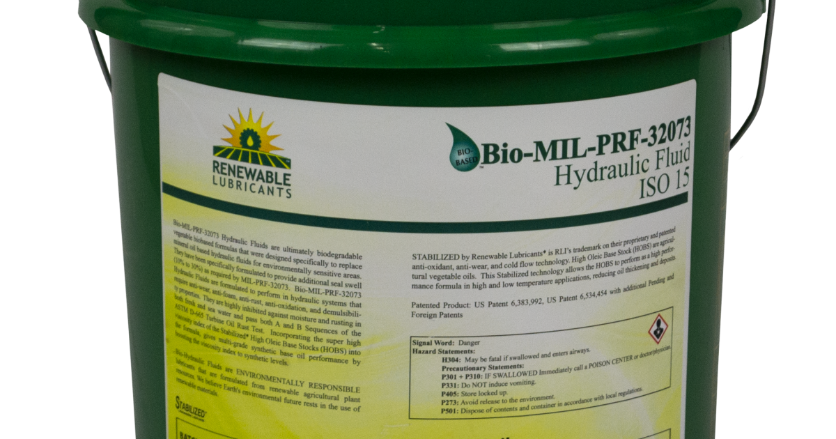Renewable Lubricants BioMILPRF32073 Hydraulic Fluid