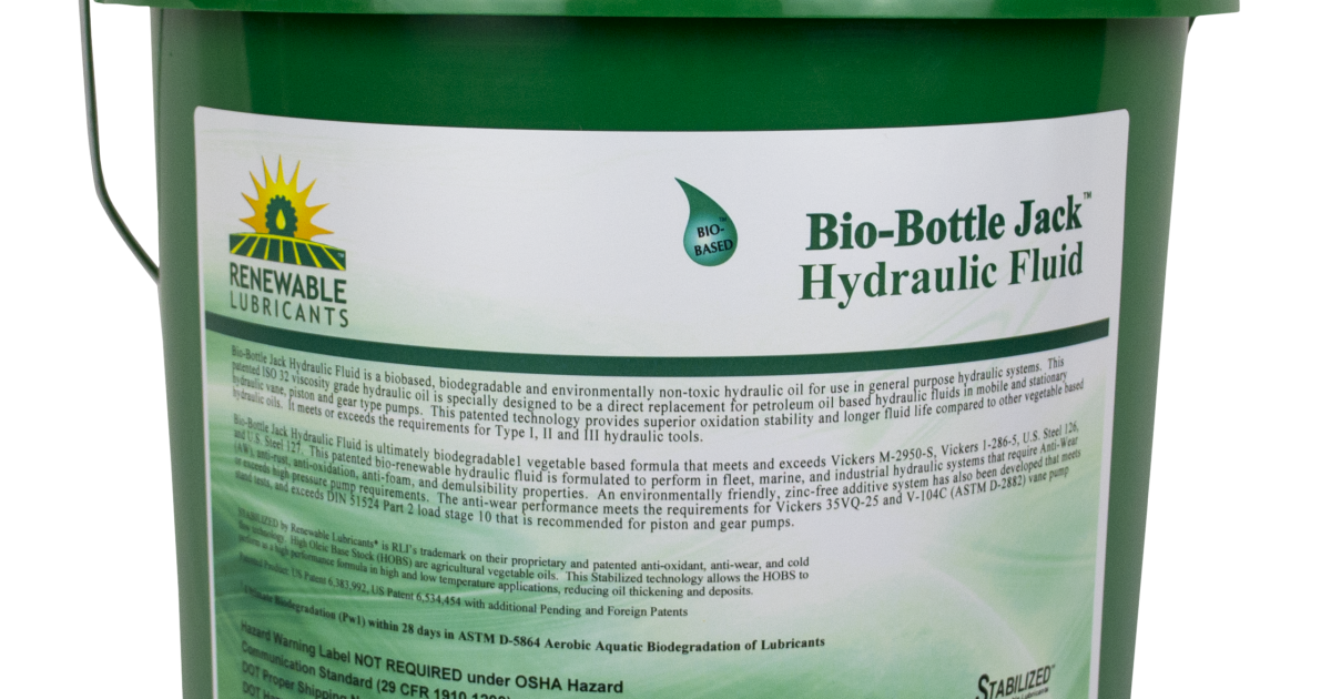 Renewable Lubricants BioBottle Jack™ Oil