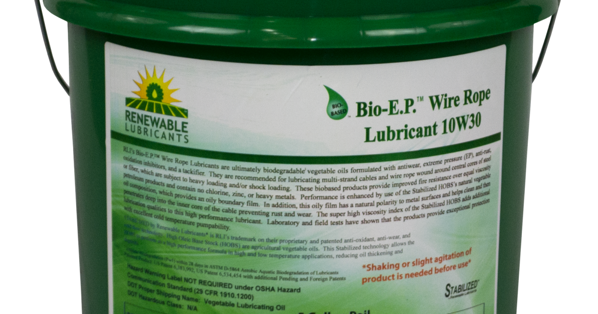 Renewable Lubricants | Bio-EP Wire Rope Lubricant