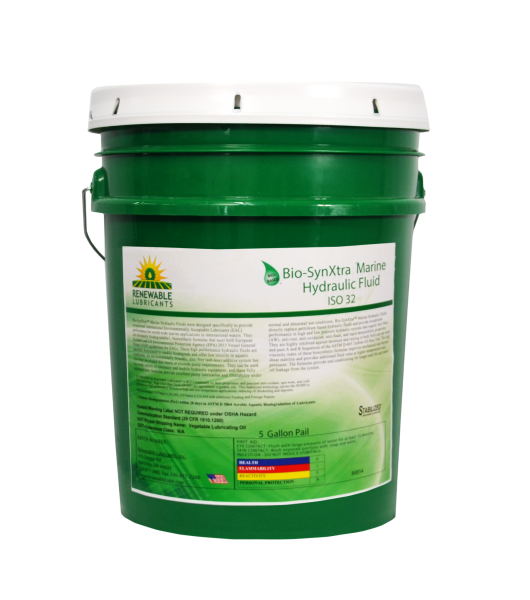 80854 Bio Syn Xtra Marine Hydraulic Fluid HEES ISO 32 5 Gallon Pail