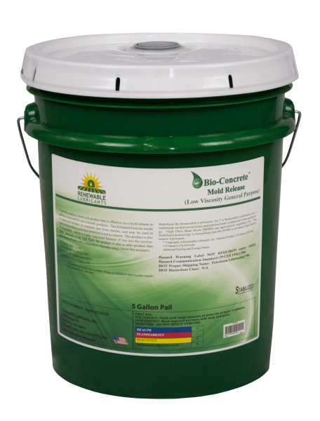 86414 Bio Concrete Mold Release Fluid Low Viscosity GP 5 Gal Pail